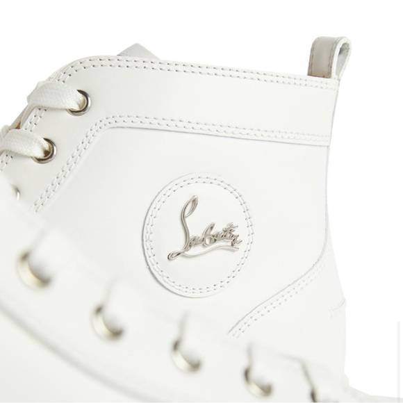 Christian Louboutin - White Leather High-Top Sneakers - Orig. $945.00 - Size 48 - Picture 6 of 12